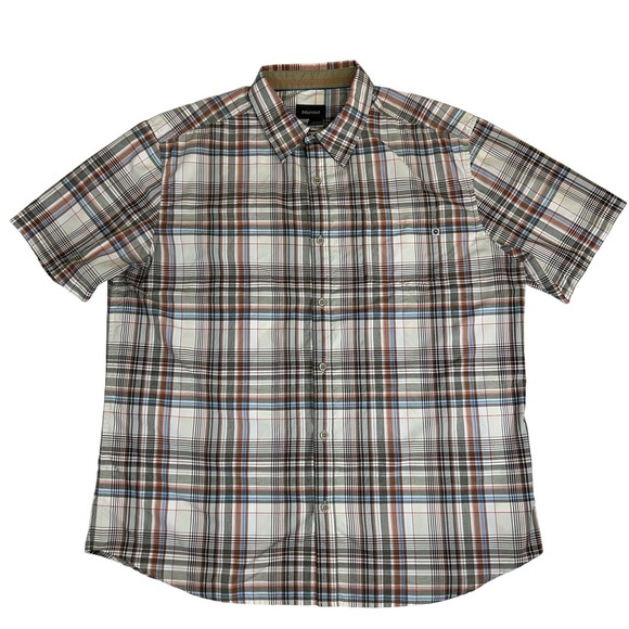 Marmot Other - Marmot Men's Multicolor Plaid Short Sleeve Lightweight Button Up‎ Shirt Size XXL